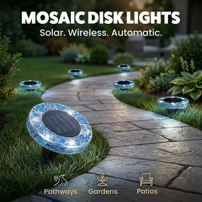 🛋️Solar Mosaic Lights – Waterproof LED Pathway Lights with Auto On/Off