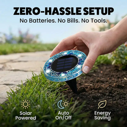🛋️Solar Mosaic Lights – Waterproof LED Pathway Lights with Auto On/Off