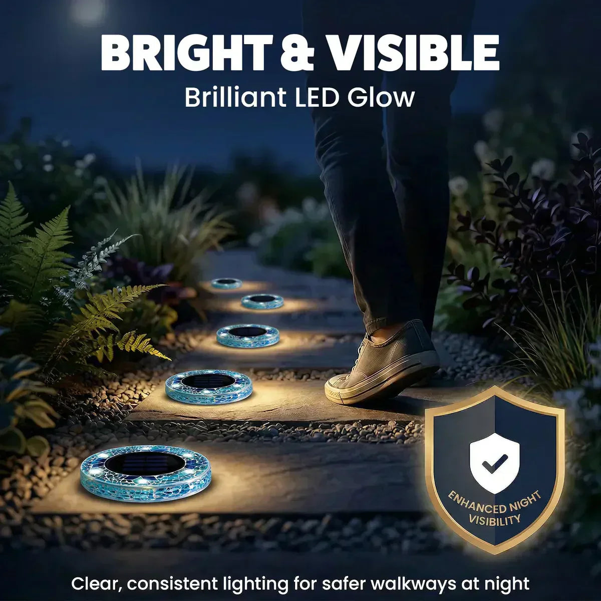 🛋️Solar Mosaic Lights – Waterproof LED Pathway Lights with Auto On/Off