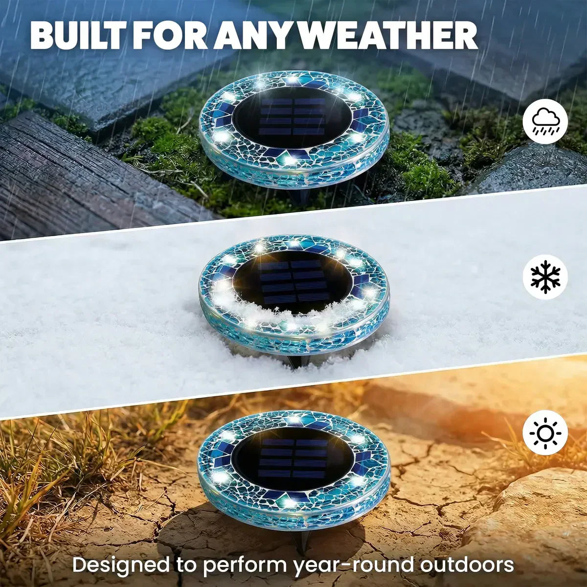 🛋️Solar Mosaic Lights – Waterproof LED Pathway Lights with Auto On/Off