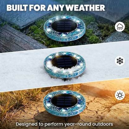 🛋️Solar Mosaic Lights – Waterproof LED Pathway Lights with Auto On/Off