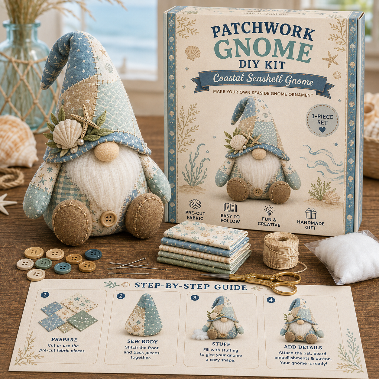 🧵DIY Patchwork Gnome Kit – Create Your Own Adorable Gnome 🧙‍♂️