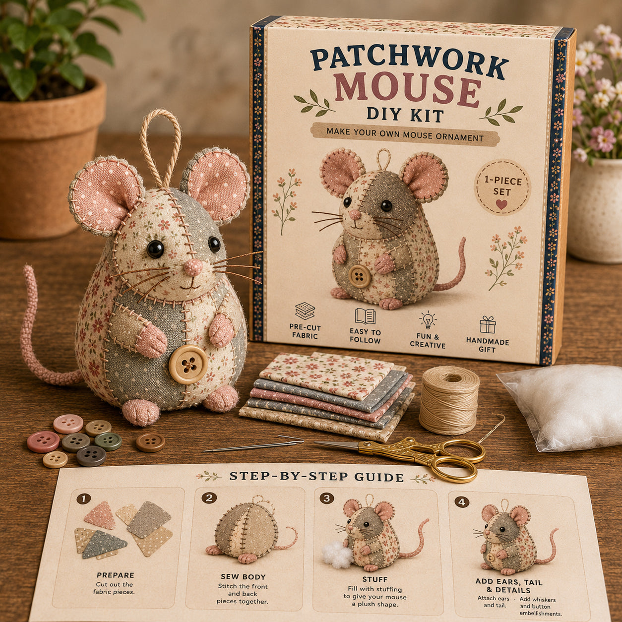 🧵DIY Patchwork Gnome Kit – Create Your Own Adorable Gnome 🧙‍♂️