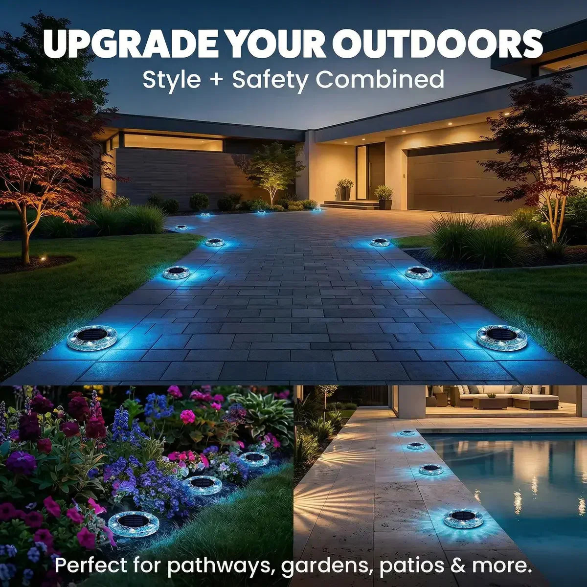 🛋️Solar Mosaic Lights – Waterproof LED Pathway Lights with Auto On/Off