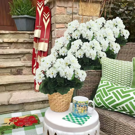 🌸 LAST DAY 50%OFF🌸 Bundles Artificial Geranium Flowers For Outdoors Geranium Flowers Outdoor Artificial Flowers UV Resistant Garden Plants Faux Flowers For Home Kitchen Table Centerpieces Patio Decor