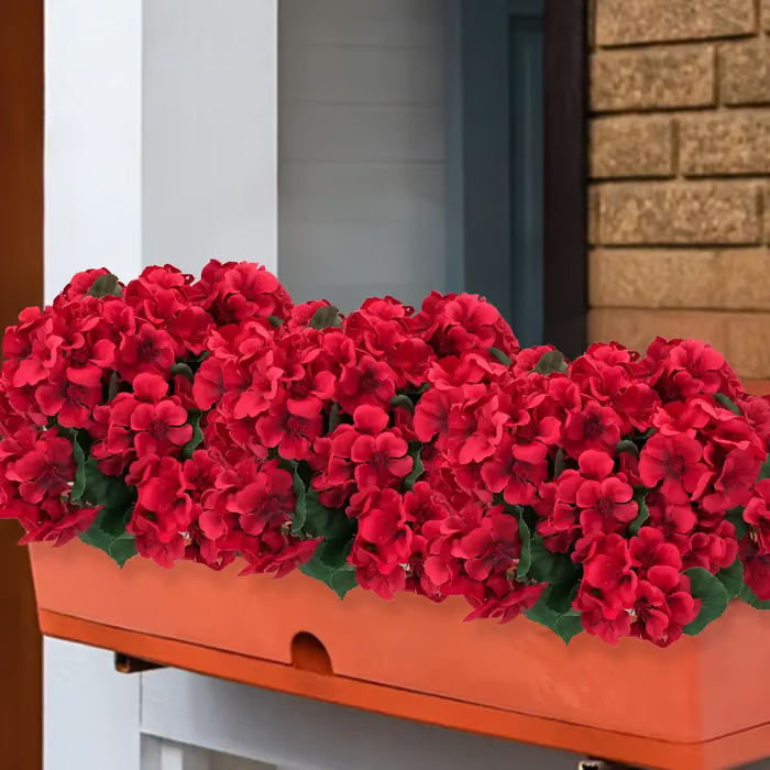 🌸 LAST DAY 50%OFF🌸 Bundles Artificial Geranium Flowers For Outdoors Geranium Flowers Outdoor Artificial Flowers UV Resistant Garden Plants Faux Flowers For Home Kitchen Table Centerpieces Patio Decor