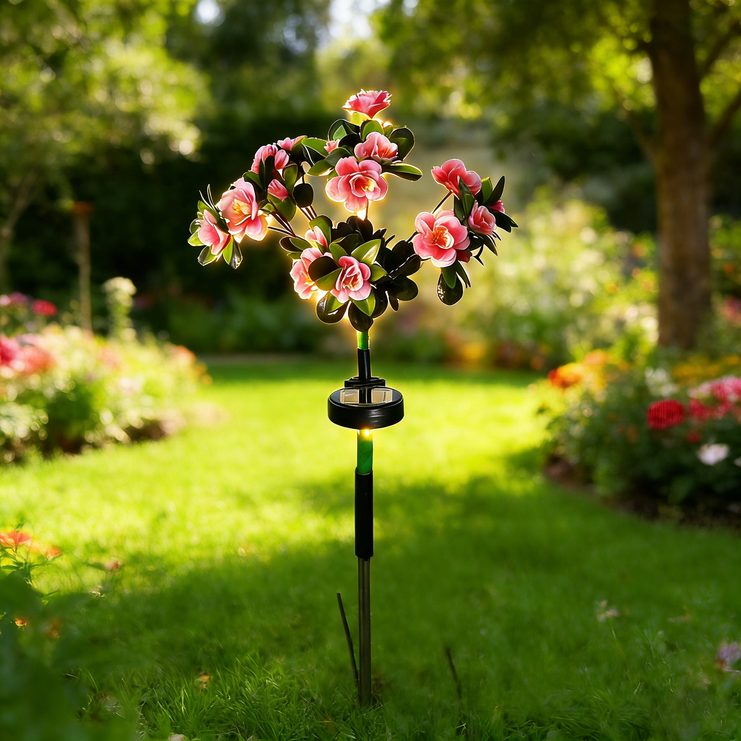 🔥Last Day 70% OFF-LED Solar Flower Lights Rhododendron Outdoor Simulated Flower Lamp