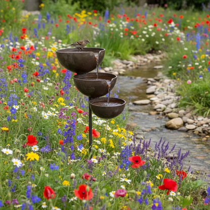 🔥Hot Sale 50% OFF🔥Bring Life Back To Your Garden – Peaceful Cascading Rain Catcher Bird Bath For Welcoming Garden Wildlife🌿🐦