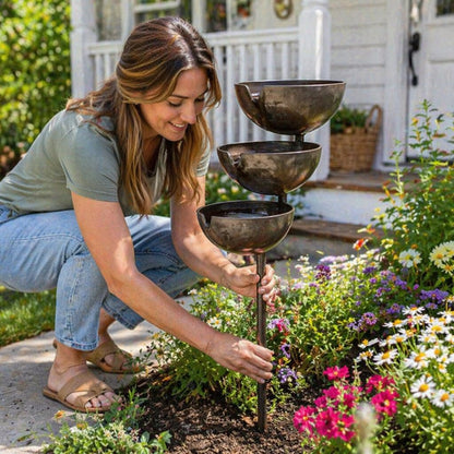🔥Hot Sale 50% OFF🔥Bring Life Back To Your Garden – Peaceful Cascading Rain Catcher Bird Bath For Welcoming Garden Wildlife🌿🐦