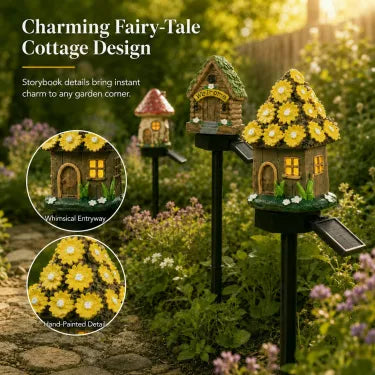 🔥Solar Fairy-Tale Mushroom Cottage Garden Light