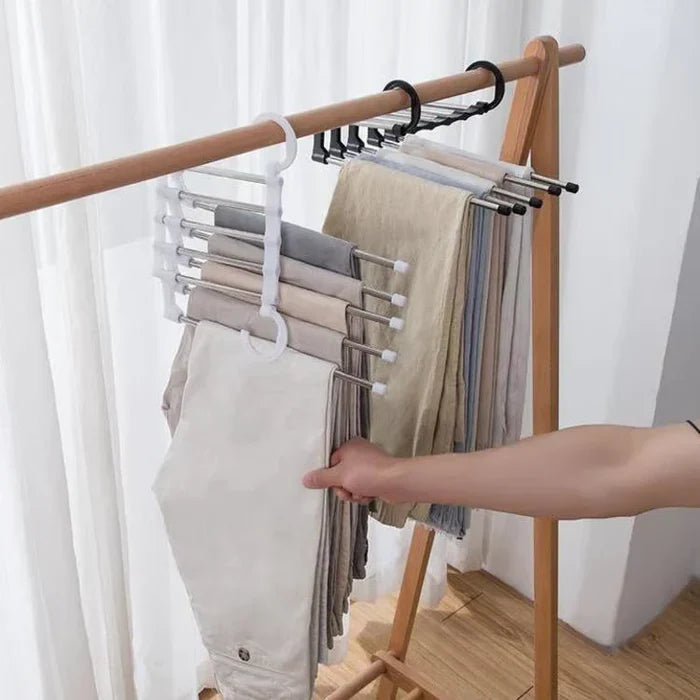 5 in 1 Multipurpose Stainless Steel Clothes Hanger Organizer