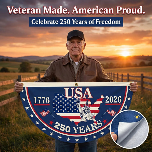 🗽USA 250th Anniversary Flag Half Round Banner🦅