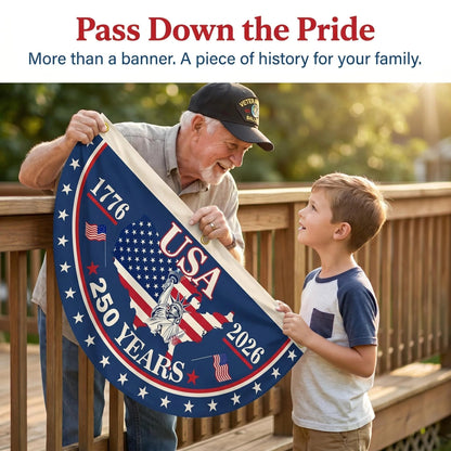 🗽USA 250th Anniversary Flag Half Round Banner🦅