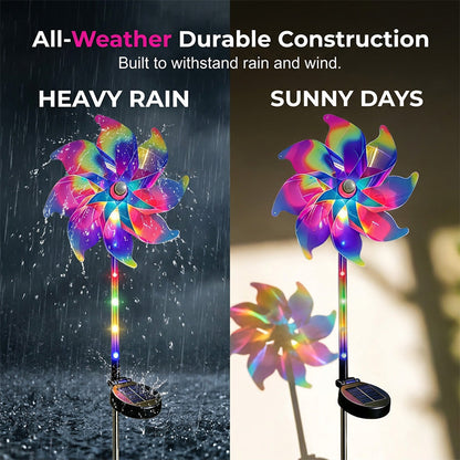 🔥Summer Hot Sale 50% OFF✨Extra-large size Solar Powered Rainbow Pinwheel Garden Light