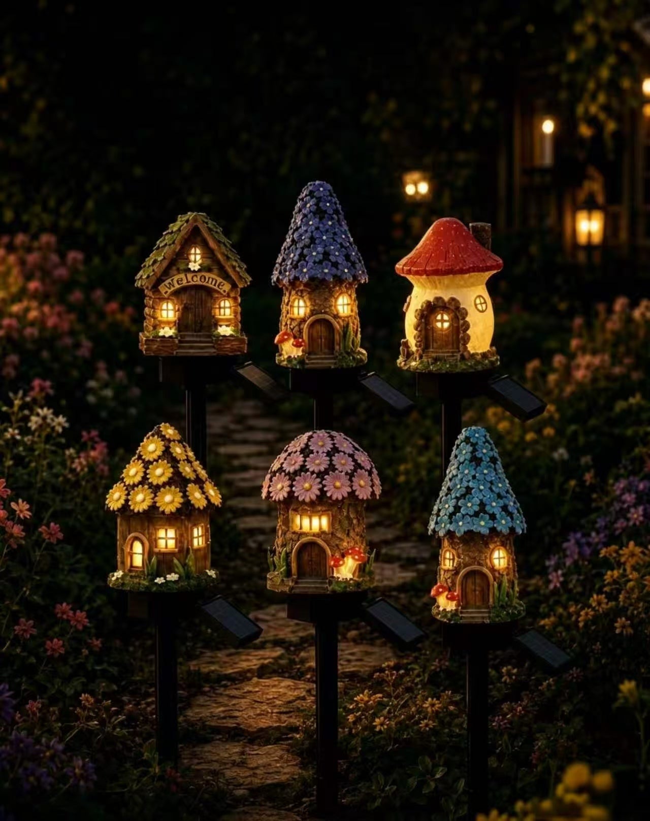 🔥Solar Fairy-Tale Mushroom Cottage Garden Light