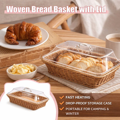 Woven Serving Basket with Clear Acrylic Cover 🧺✨