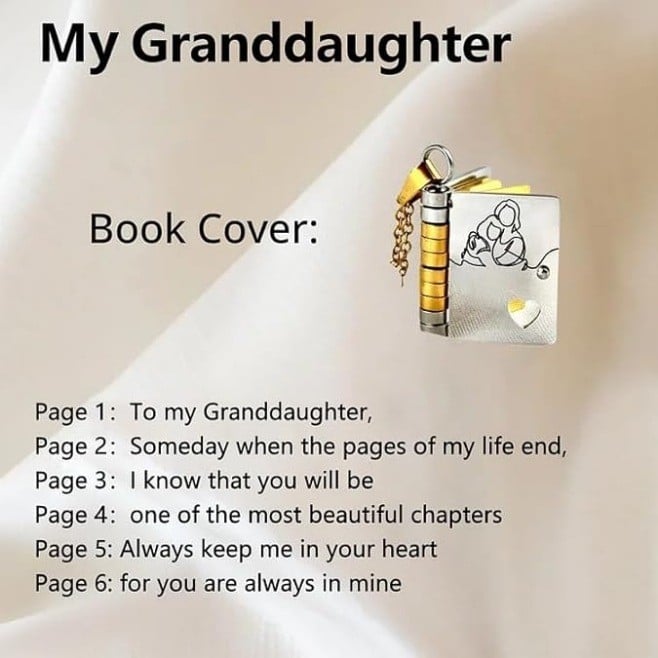For Granddaughter and daughter - The Most Beautiful Chapter Book Necklace