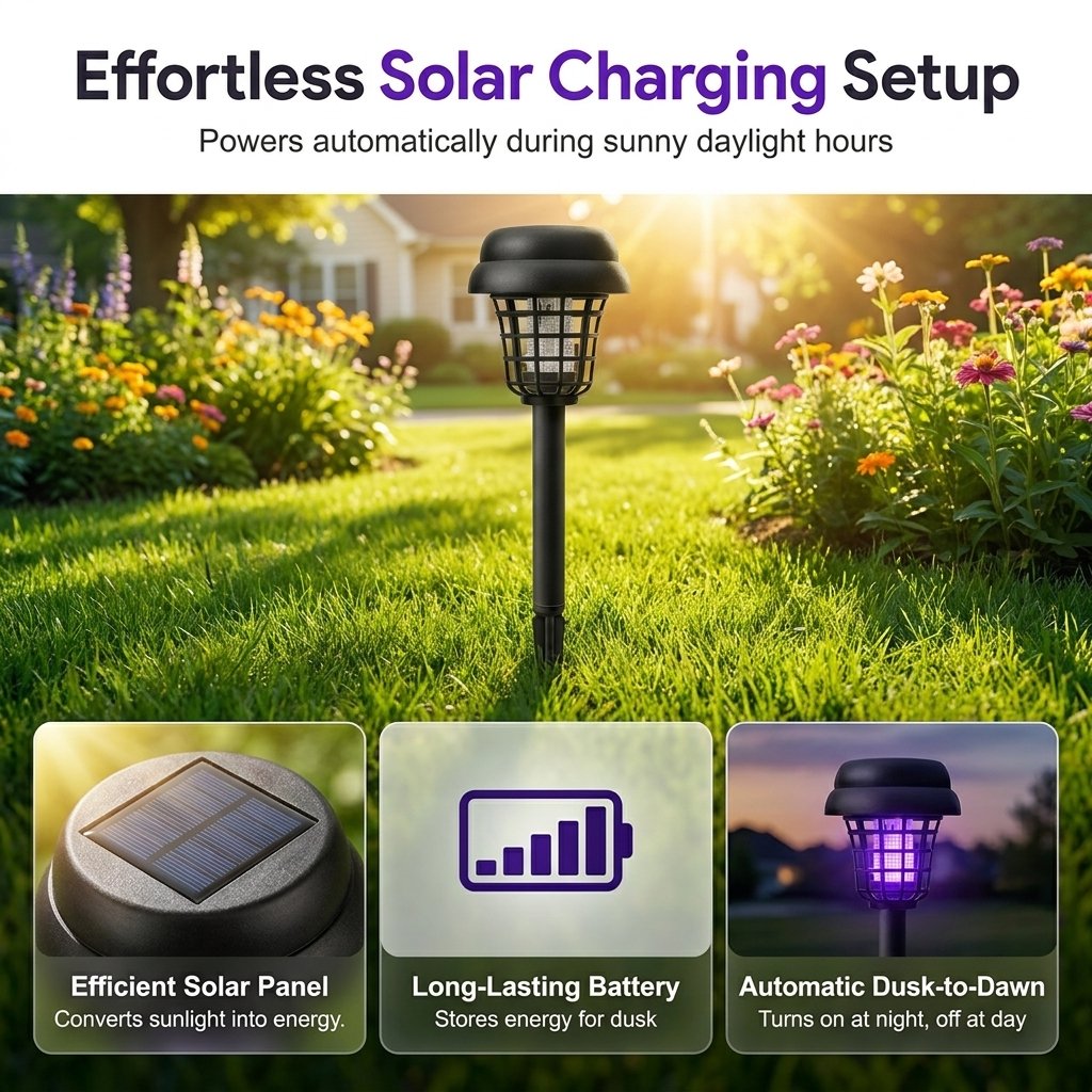 🔥Last Day 50% OFF ✨Solar Mosquito Zapper Light | 0 Electricity Bill | Pets & Kids Safe