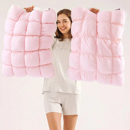 Mellow Puff Pillow ☁️ | Quilted Cloud-Loft Design for Side, Back & Stomach Sleepers 🌙✨