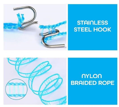 5M Windproof Portable Clothesline with Hooks