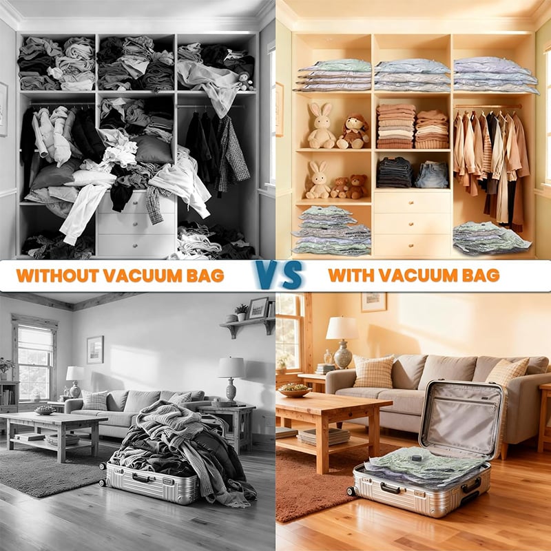 🎁Last day 49% OFF - Cordless Travel Vacuum Storage Compression Bag Set