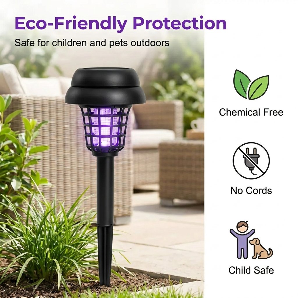🔥Last Day 50% OFF ✨Solar Mosquito Zapper Light | 0 Electricity Bill | Pets & Kids Safe