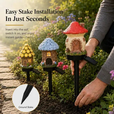🔥Solar Fairy-Tale Mushroom Cottage Garden Light