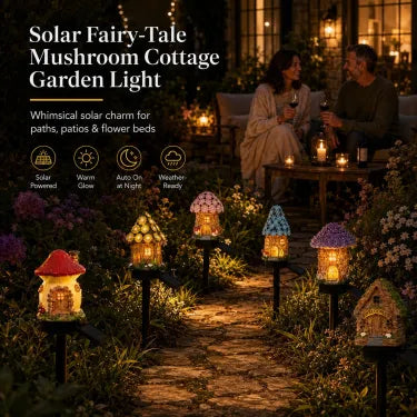 🔥Solar Fairy-Tale Mushroom Cottage Garden Light