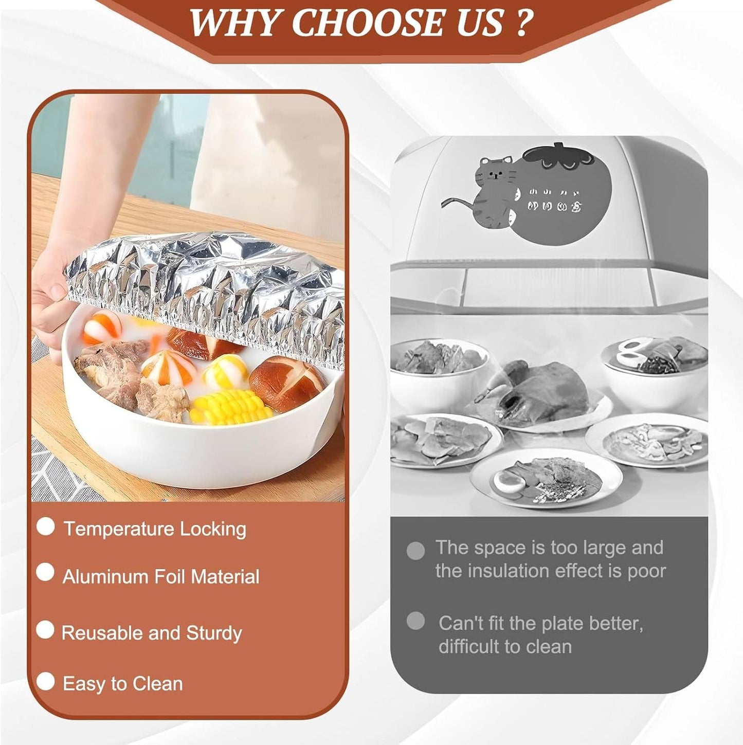 🍲🔥 Home dining table & food container aluminum foil heat-retaining cover