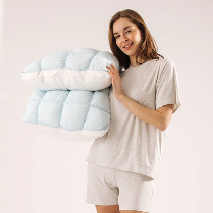Mellow Puff Pillow ☁️ | Quilted Cloud-Loft Design for Side, Back & Stomach Sleepers 🌙✨