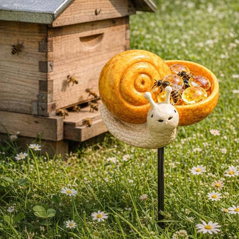 🐝 Cute Animal Design Garden Watering Station, Outdoor Decorative Water Bowl for Bees Butterflies and Small Wildlife