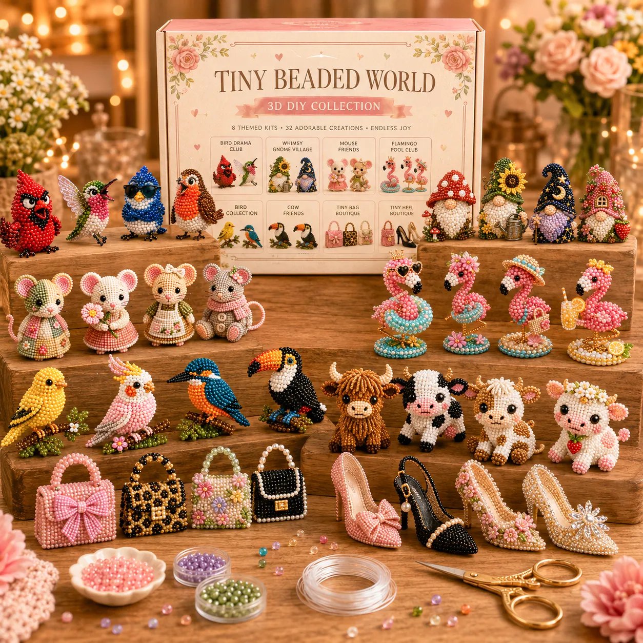 🔥LAST DAY 50% OFF - 🧵✨ Creative Beaded Mini World 3D DIY Kit Collection
