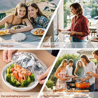 🍲🔥 Home dining table & food container aluminum foil heat-retaining cover