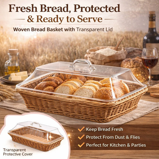 Woven Serving Basket with Clear Acrylic Cover 🧺✨
