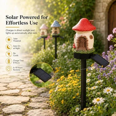 🔥Solar Fairy-Tale Mushroom Cottage Garden Light