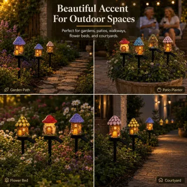 🔥Solar Fairy-Tale Mushroom Cottage Garden Light