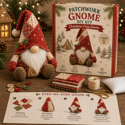 🧵DIY Patchwork Gnome Kit – Create Your Own Adorable Gnome 🧙‍♂️