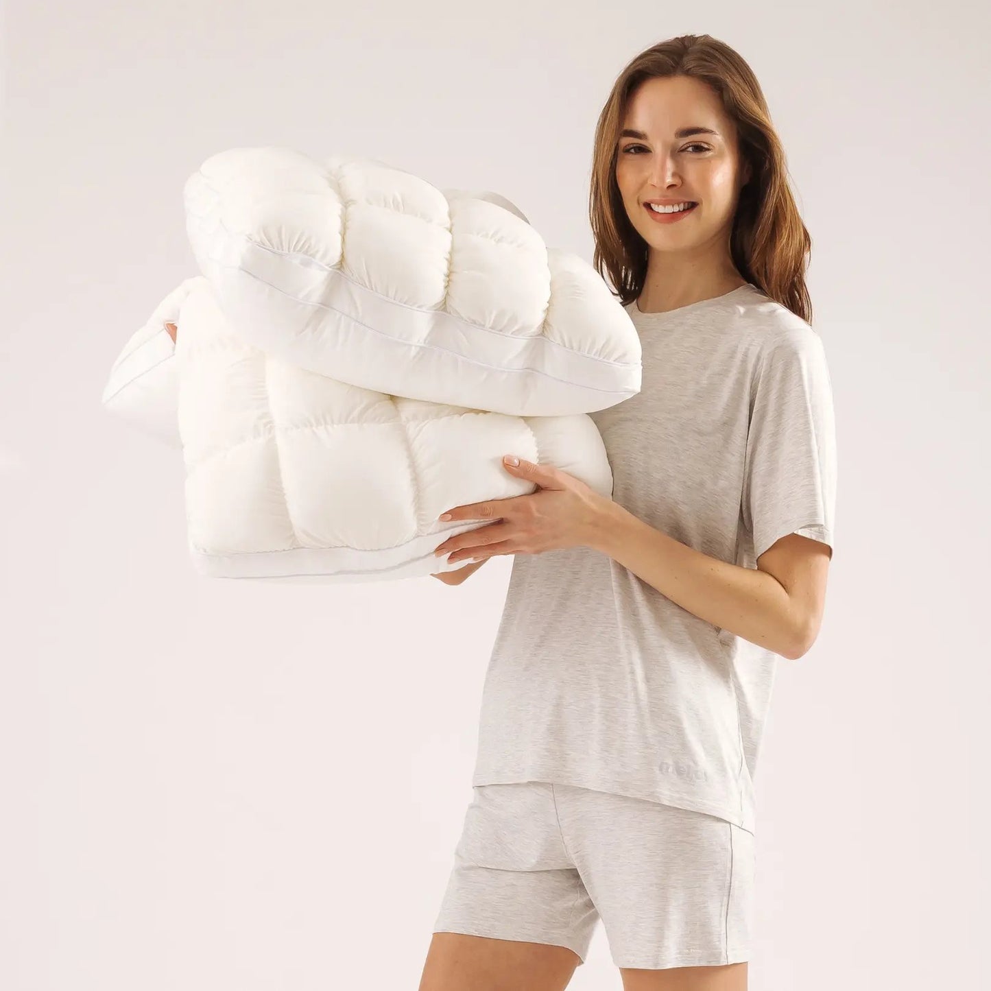 Mellow Puff Pillow ☁️ | Quilted Cloud-Loft Design for Side, Back & Stomach Sleepers 🌙✨