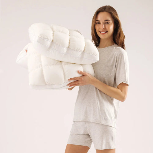 Mellow Puff Pillow ☁️ | Quilted Cloud-Loft Design for Side, Back & Stomach Sleepers 🌙✨