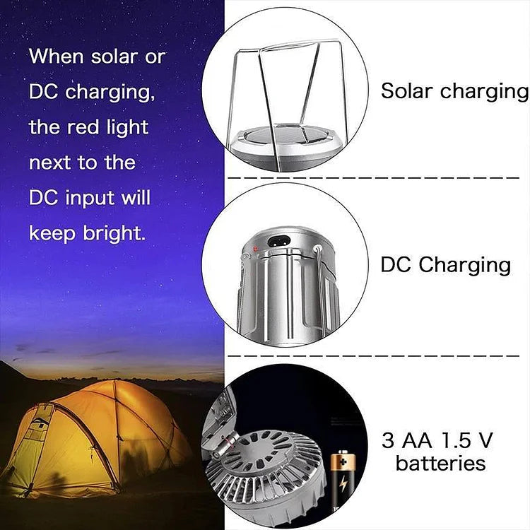 5-in-1Solar Fan Lantern Portable LED Camping Lantern With Fan💡