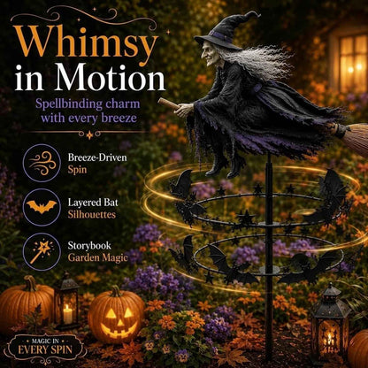 🔥50% OFF TODAY🔥 Enchanted Witch Garden Wind Spinner 🧙‍♀️🎃 Outdoor Halloween Yard Decor for Patio, Porch & Garden