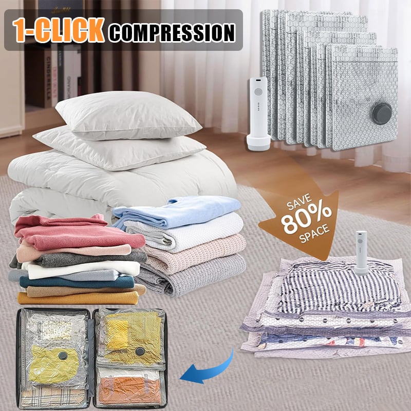 🎁Last day 49% OFF - Cordless Travel Vacuum Storage Compression Bag Set