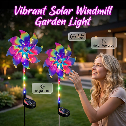 🔥Summer Hot Sale 50% OFF✨Extra-large size Solar Powered Rainbow Pinwheel Garden Light