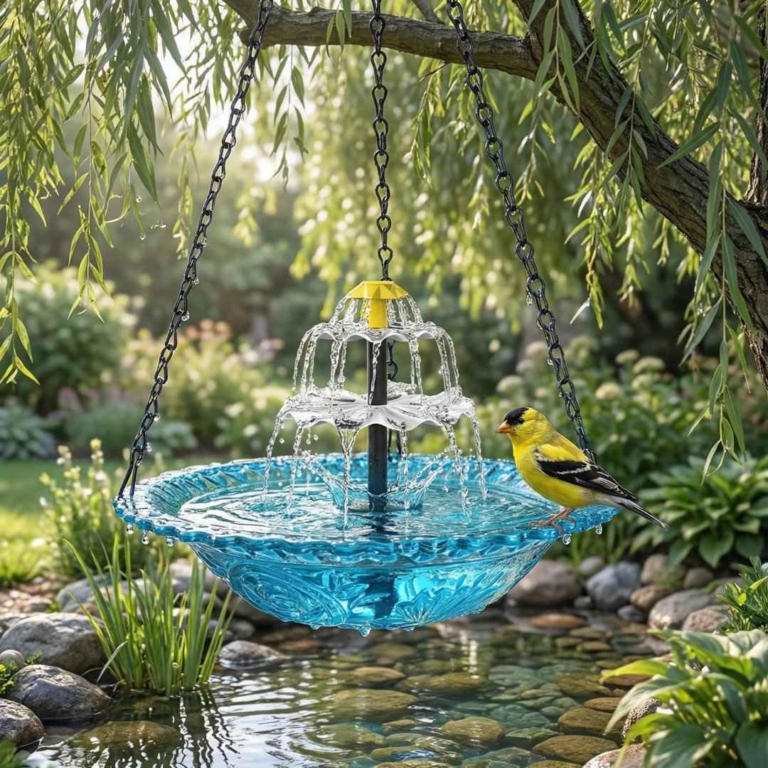 ✨2026 Spring special offer 50% off-🐦Solar Cascade Hanging Bird Bath Fountain