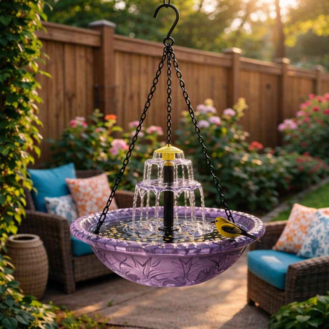✨2026 Spring special offer 50% off-🐦Solar Cascade Hanging Bird Bath Fountain