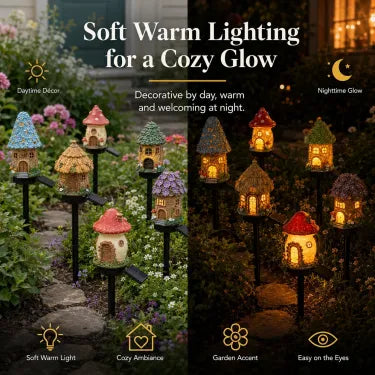 🔥Solar Fairy-Tale Mushroom Cottage Garden Light