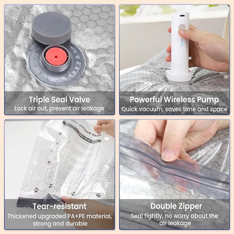 🎁Last day 49% OFF - Cordless Travel Vacuum Storage Compression Bag Set