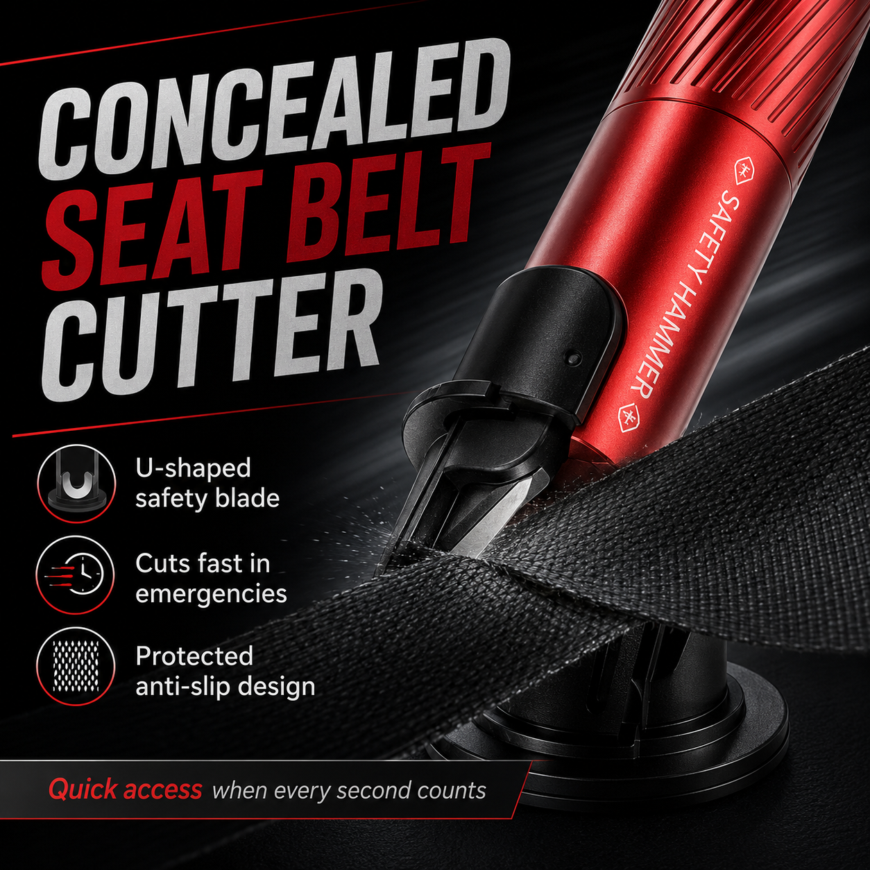 🚗 2-in-1 Car Emergency Escape Tool
