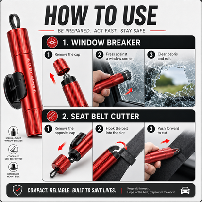 🚗 2-in-1 Car Emergency Escape Tool