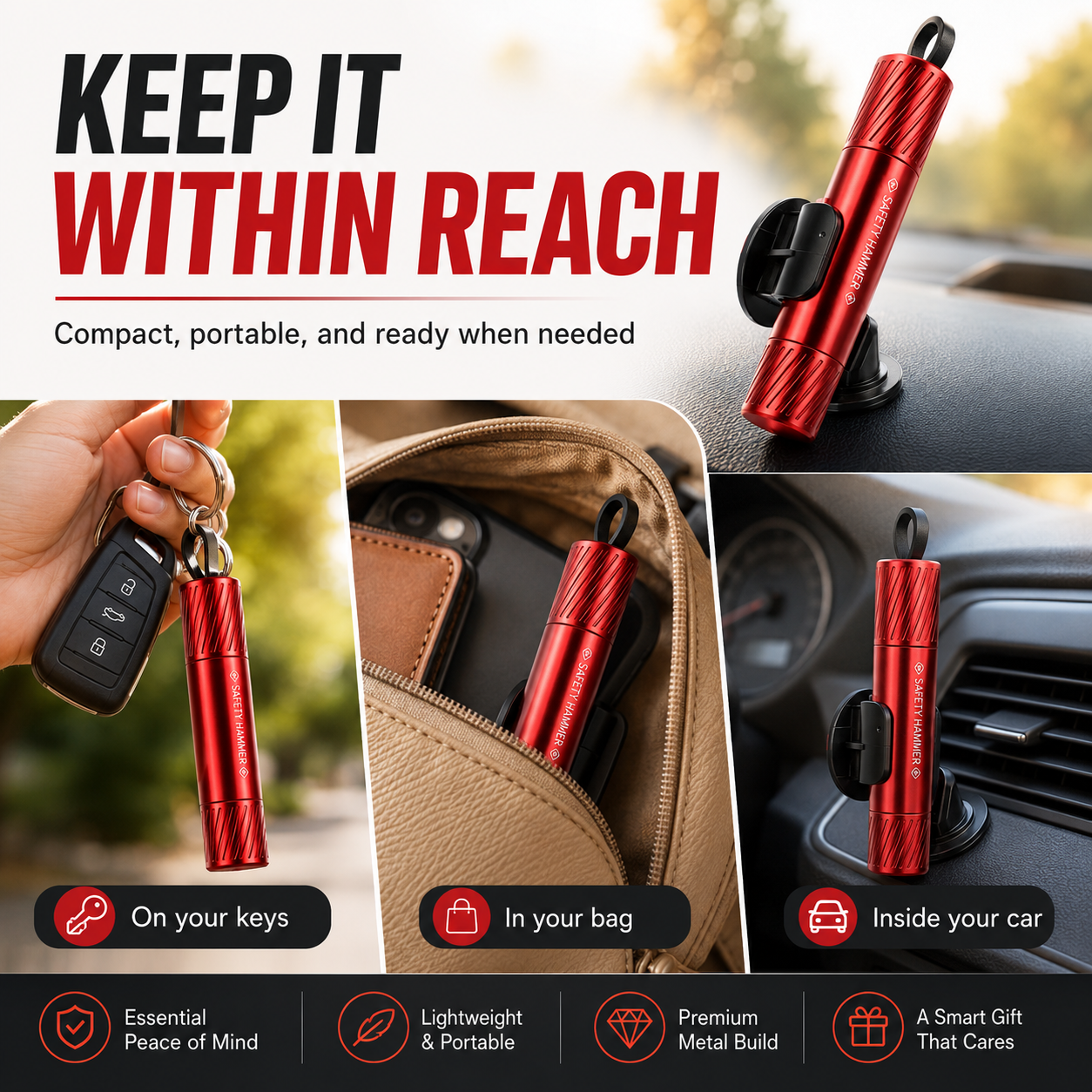 🚗 2-in-1 Car Emergency Escape Tool